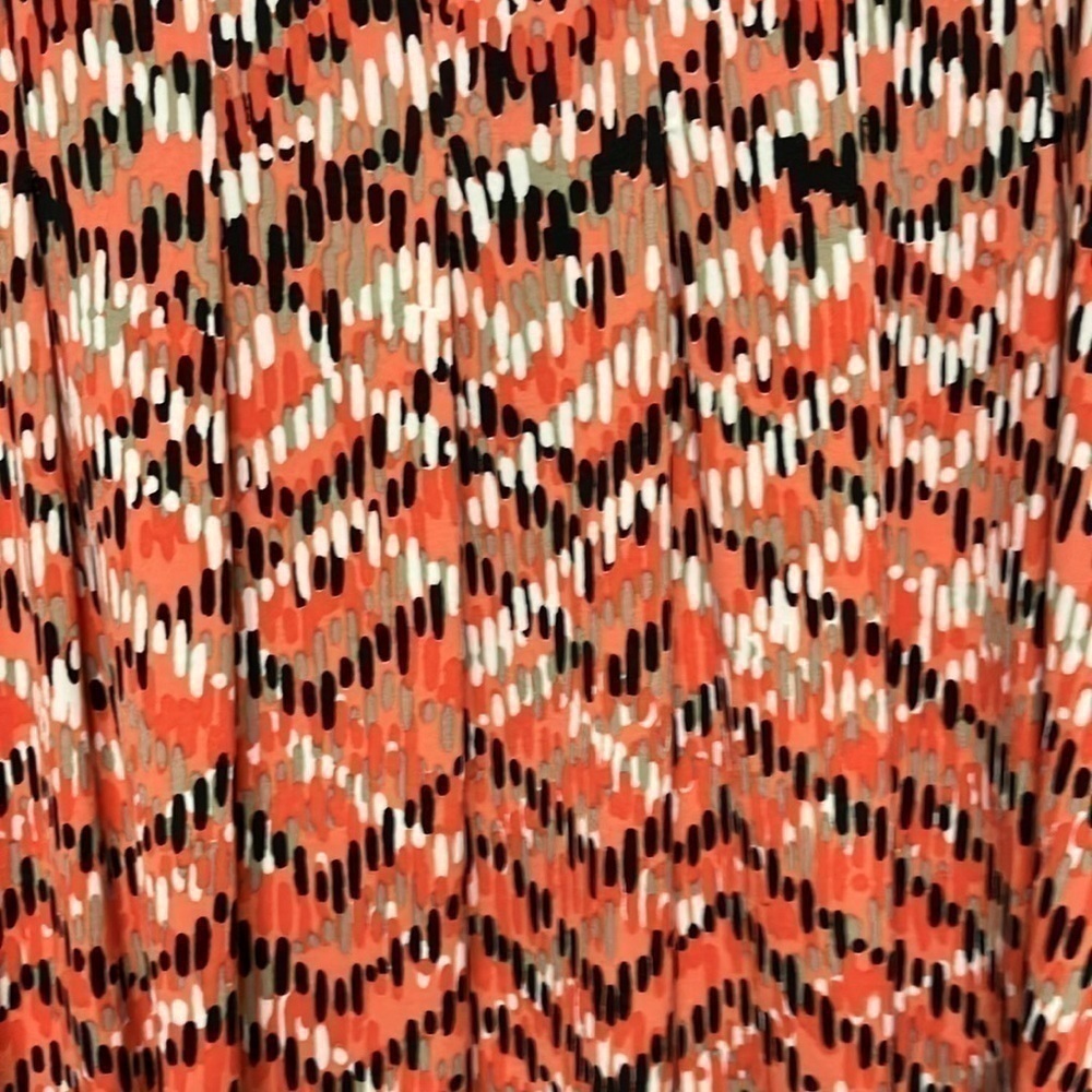 Kim Rogers Stretch Multi Colors Chevron Print Flare Shift Dress Scoopneck Sz PM - Picture 3 of 4